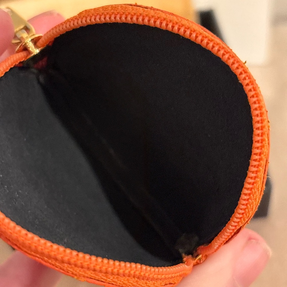 Loewe Orange Python Embossed Zipper Coin Purse Fu… - image 8